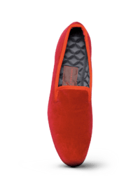 Slippers Velours Uni Rouge mini