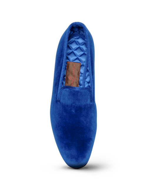 Plain Royal Blue Velvet Loafers