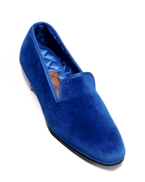 Men's Slippers Plain Velvet Royal Blue