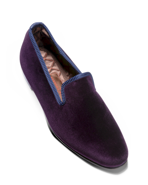 Plain Velvet Slippers Purple