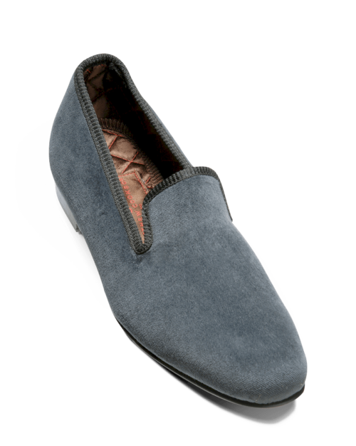 Plain Gray Velvet Slippers