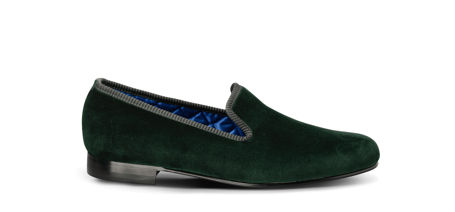 Velours uni vert anglais