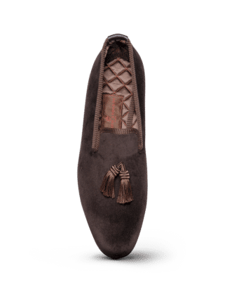 SLIPPERS COLLECTION LADY Tassels - Pompons Chocolat