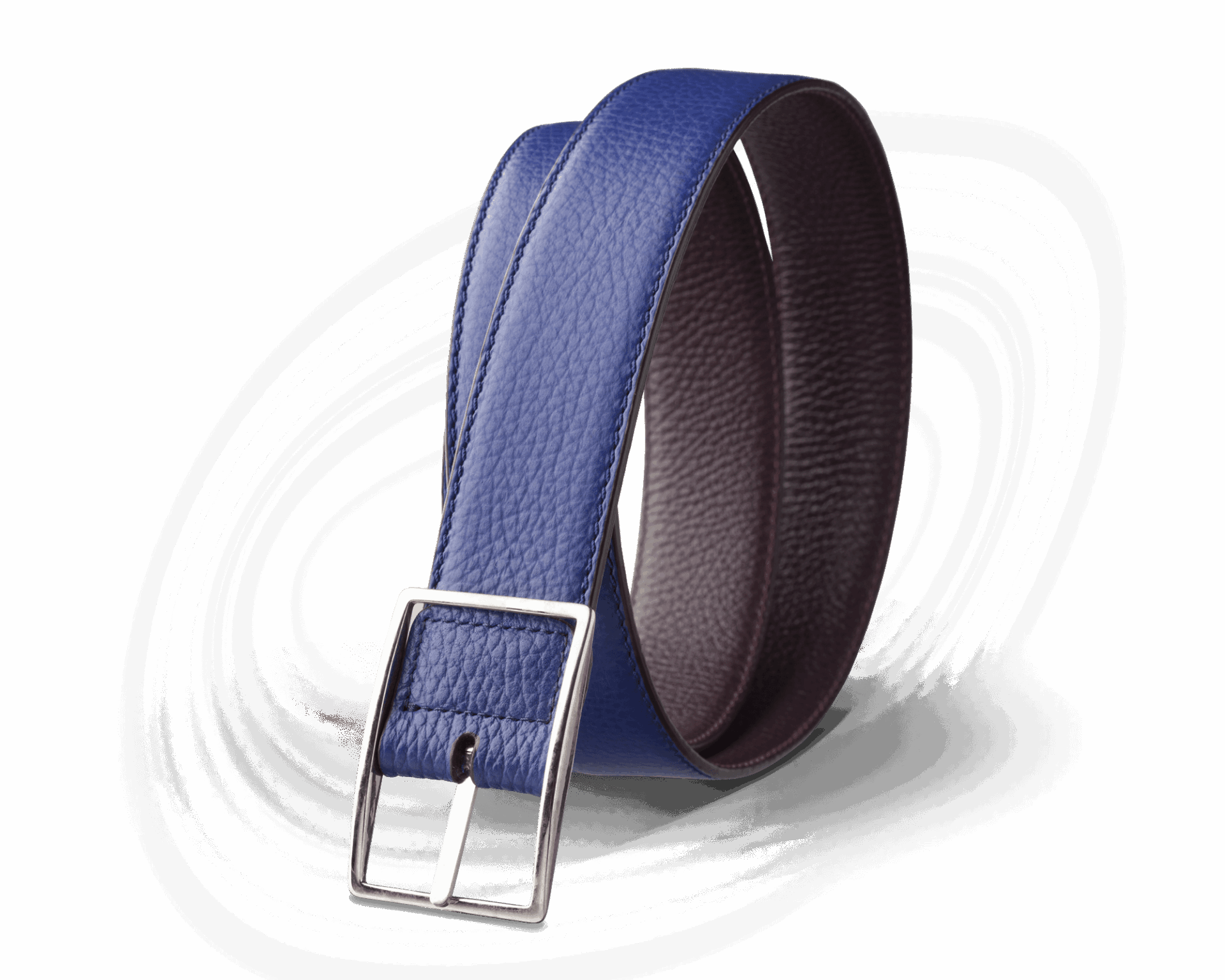 Ceinture en Cerf Bleu Roi Bordeaux