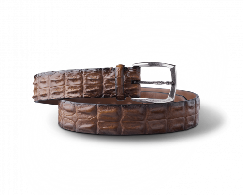 Special belts - Light brown crocodile belt