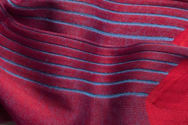 Chaussettes en fil d'Écosse - Fil d'Ecosse rouge / turquoise