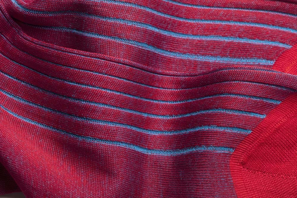 Chaussettes en Fil d'Écosse Rouge/Turquoise mini