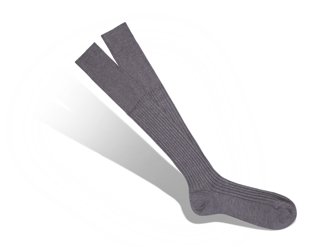 Chaussettes en Fil d'Écosse Gris Clair