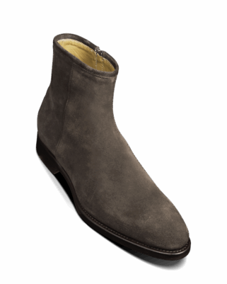 Boots - Chocolate suede calfskin zip
