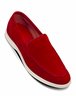 Mocassins d’été homme : légers, élégants et confortables - Capri veau velours rouge