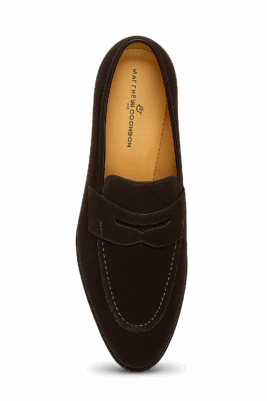 Mocassins homme luxe - Alverstoke veau velours chocolat