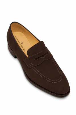 Mocassins homme luxe - Alverstoke veau velours chocolat